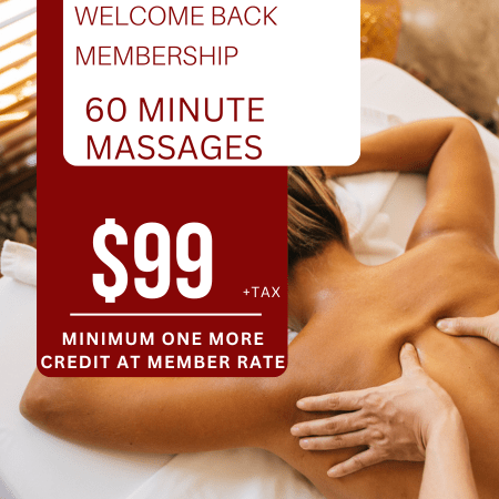 60 Minute Welcome Back Massage Membership