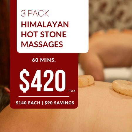 3 PACK | 60 Min. Himalayan Salt Hot Stones Massages