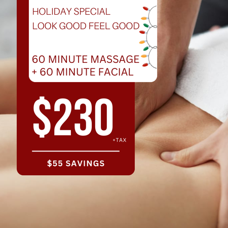 Holiday 60 Minute Massage + 60 Minute Facial