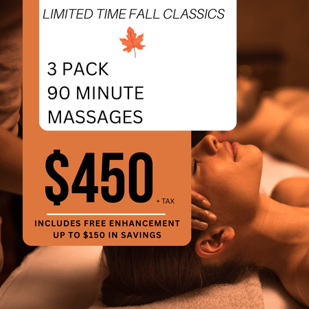 Fall Classic 3 Pack| 90 Minute Massages