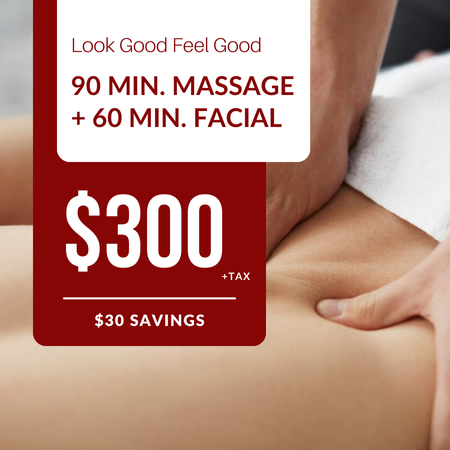 90 Minute Massage + 60 Minute Facial